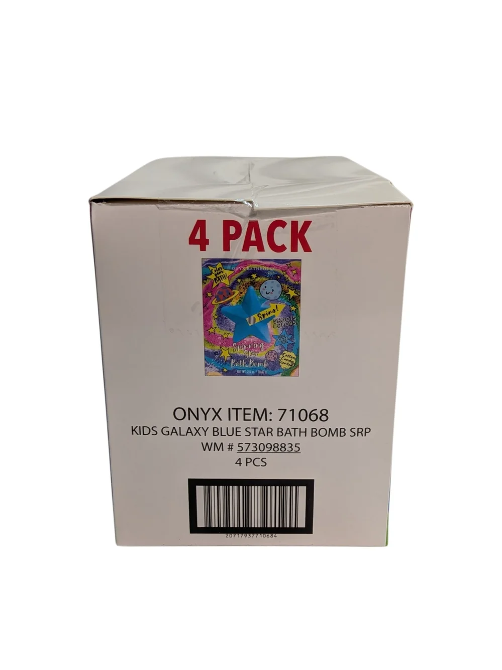Onyx Bathhouse Kids Spinning Star Bath Bomb Blue Cotton Candy 2.5 oz 4 Pack